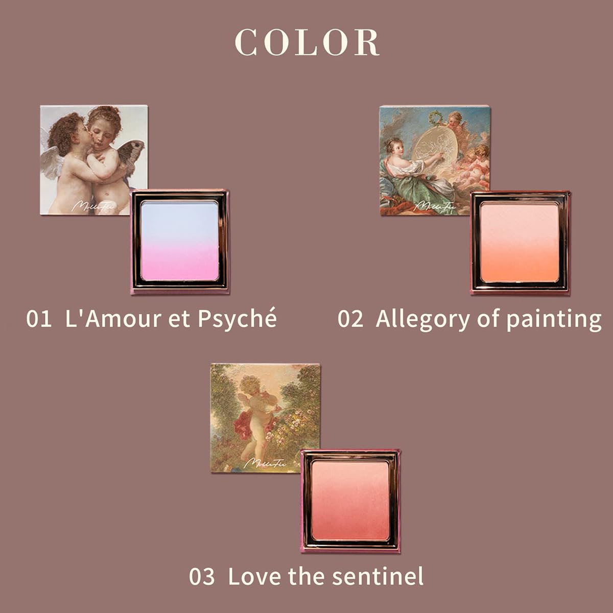 MilleFée Angel Gradation Blushes 5g Long Wear Shimmer Millefee Powder Palette for Beauty Cheek (03 Love the Sentinel)