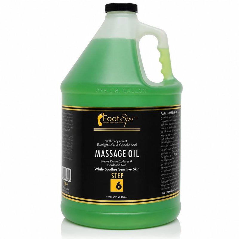 Foot SPA Eucalyptus Massage Oil for Professional & Home Use | Massage & Melt Formula Delivers Fast-Absorbing, Residue-Free Glide for Deep Relief and Revitalized Skin | 128 Oz
