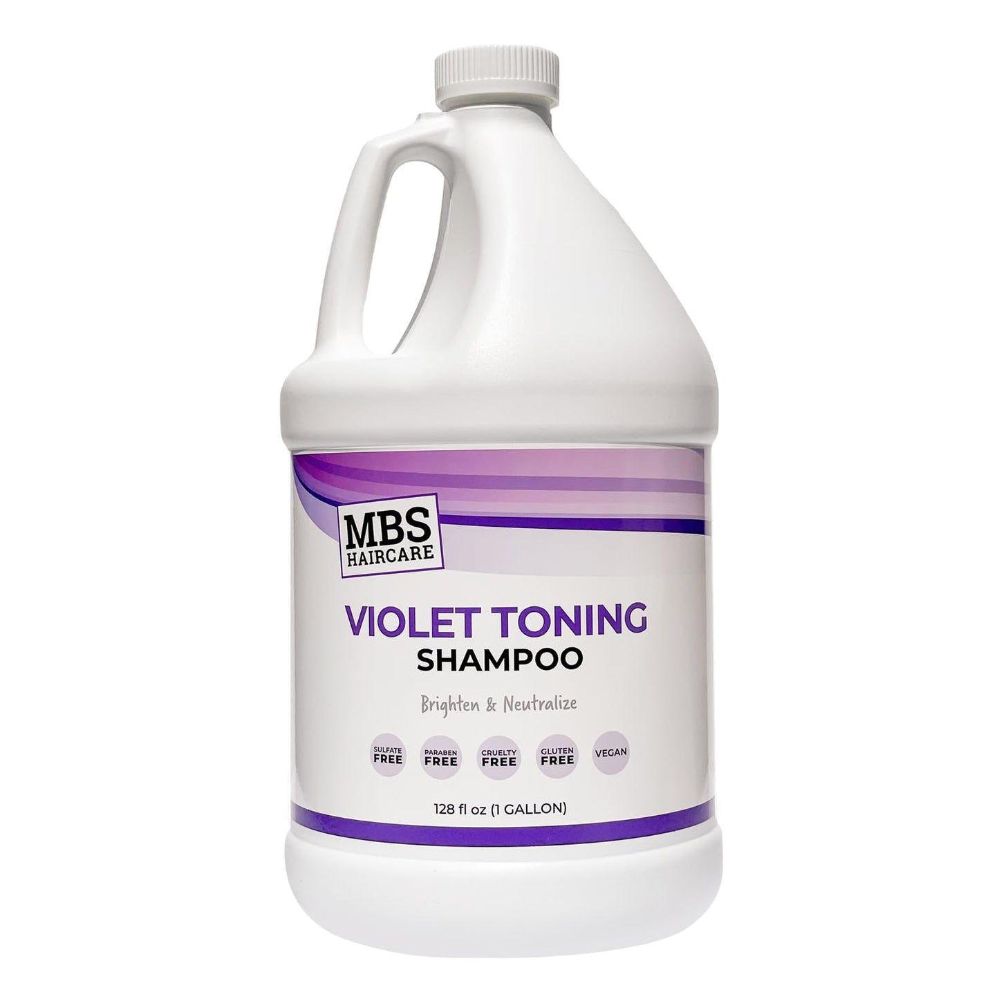MBS Haircare Salon Grade Violet Toning Shampoo – Professional Purple Shampoo for Blonde, Silver & Gray Hair – 1 Gallon