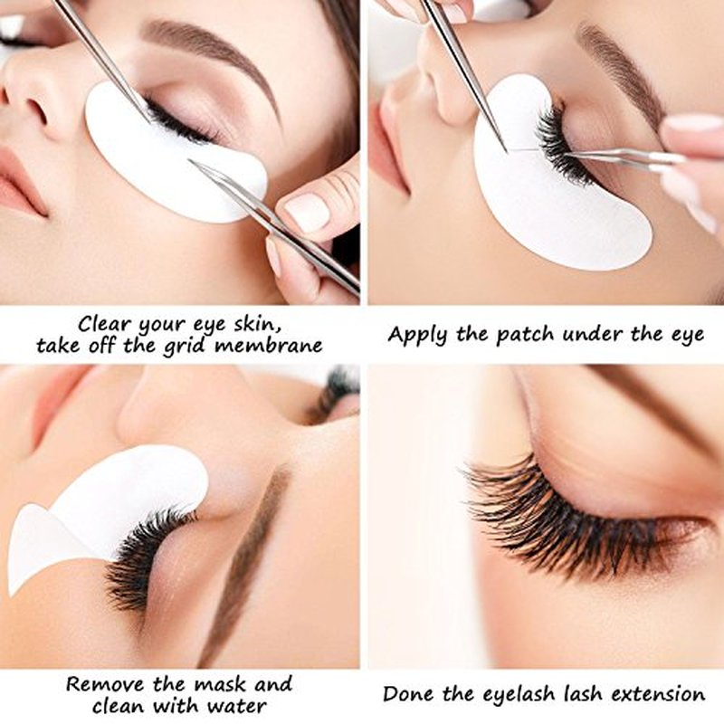 100 Pairs Eye Gel Patches, Lint Free Eye Gel pads for Eyelash Extension,Eye Mask Beauty Tool (Girl)