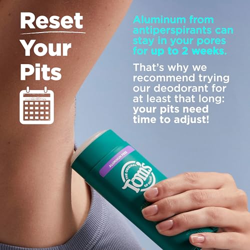 Tom¡¯s of Maine Wild Lavender Aluminum Free Natural Deodorant For Women & Men | Goes on Clear | Odor & Wetness Protection | Naturally Derived and Moisture-Locking Ingredients | 3.25 oz