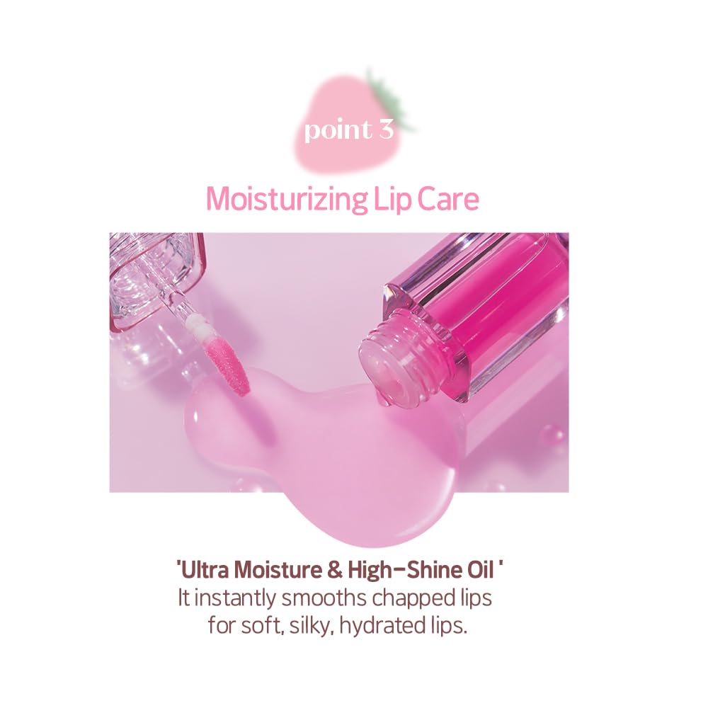 ETUDE Dear Darling Oil Tint #7 Honey Vanilla (0.14 fl.oz) | High Moisturizing and Strong Hydrating Lip Oil/Lip Gloss | Smooth and Moist Lips | Non-Sticky Lip Oil Tint For Dry Lips | Korean Makeup