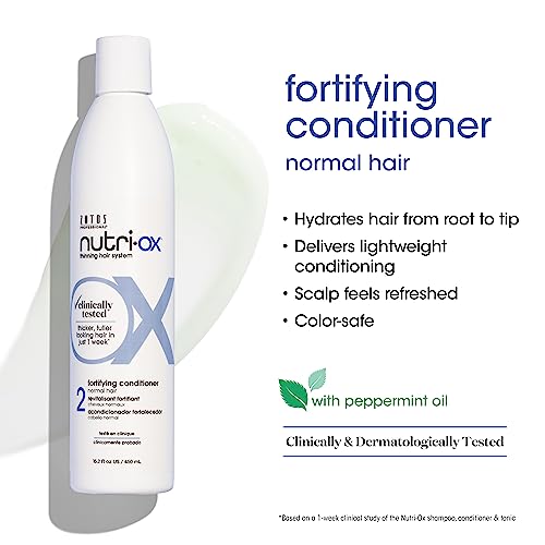 NUTRI-OX Fortifying Conditioner Normal for Thinning Hair | Thicker, Fuller-Looking Hair | Clinically & Dermatologically Tested | Peppermint | Color-Safe