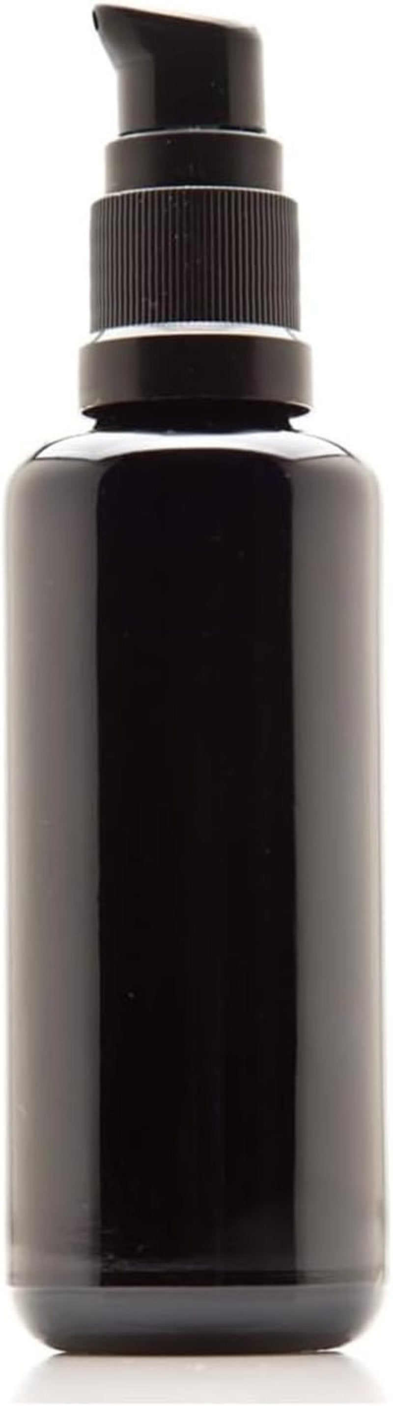 Infinity Jars 50ml Refillable Ultraviolet Black Glass Pump Bottles - Leak-Proof Travel Containers for Toner, Beard Oil & More | 3-Pack