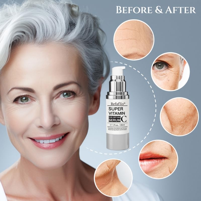 Vitamin C Serum for Women Over 70 - Anti-Aging Face Cream, Hydrates & Firms | 30ml, Orange