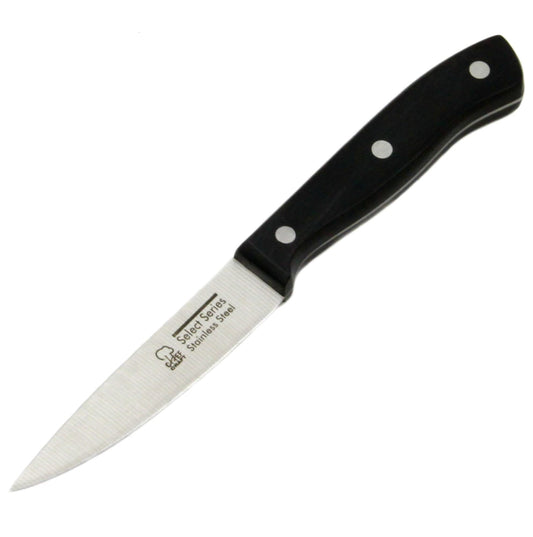 Chef Craft Select Stainless Steel Paring Knife, 4 inch blade 12 inch in length, Black
