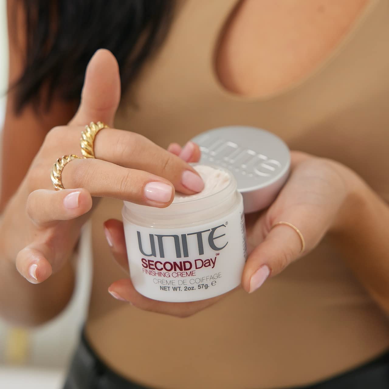 UNITE Hair – SECOND Day – Weightless Finishing Cream for Effortless, Lived-In Texture & Frizz Control – UV & Thermal Protection – 2 Oz