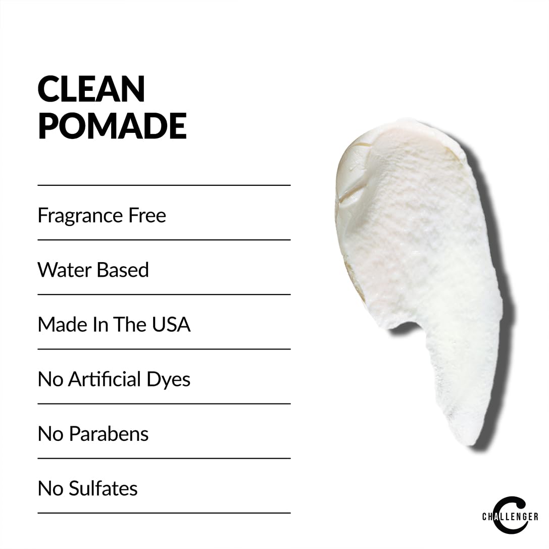 Fragrance-Free Cream Pomade - Non-Comedogenic Hair Gel for Medium Firm Hold | 3oz