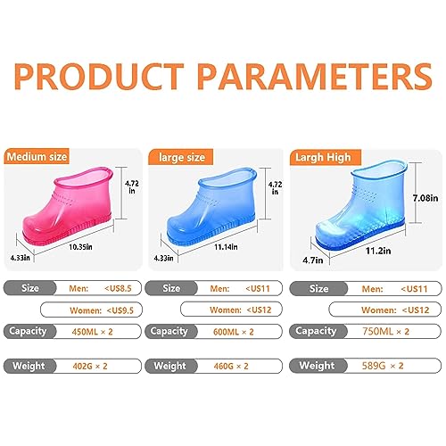 Movable Foot Soaker, Portable Feet Soaking Tub Massage Foot Bath Shoes, Bath Massager Basin Pedicure Feet Spa Shoes for Thermal Massage to Promote Blood Circulation (Medium, Blue)