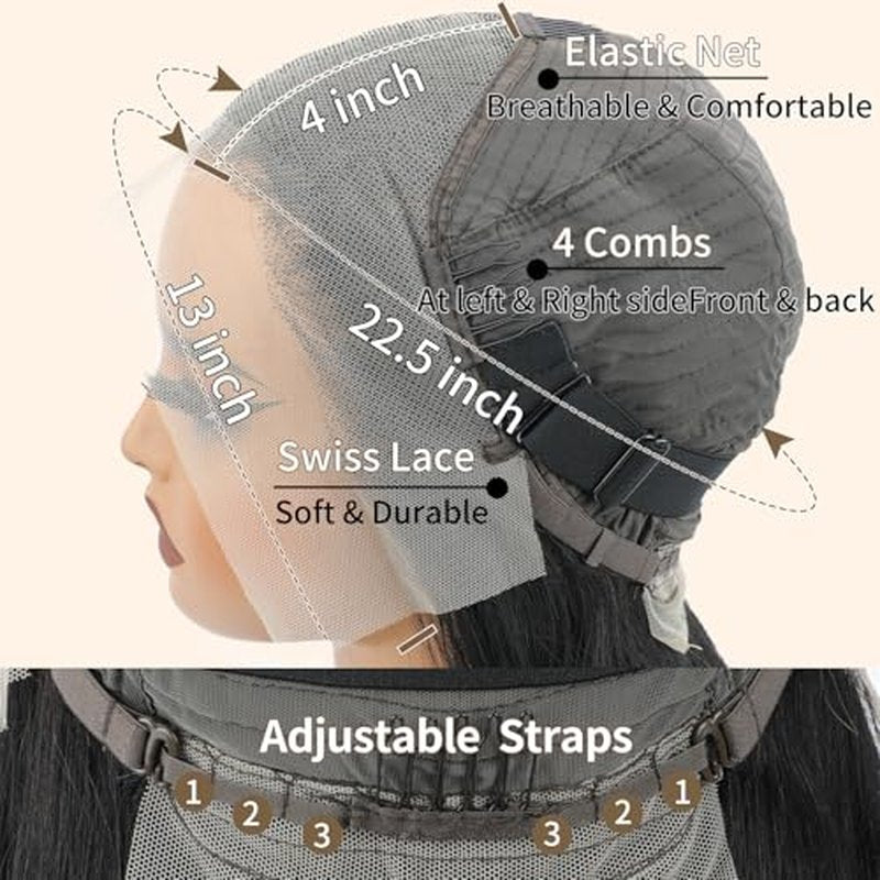 LICHANG 200 Density 13x4 Lace Front Wigs Human Hair 13x4 HD Frontal Human Hair Lace Front Wigs Straight Wigs Human Hair Straight Glueless Human Pre Plucked for Women 30 Inch