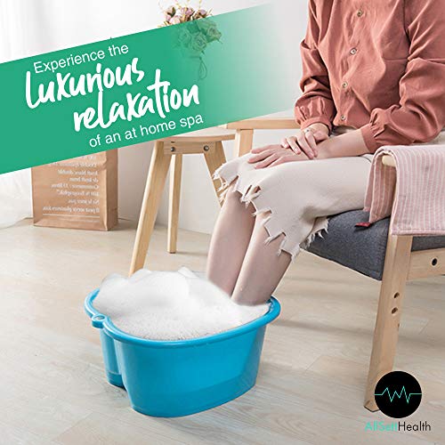 Foot Soaking Bath Basin ? Large Size for Soaking Feet | Pedicure and Massager Tub for at Home Spa Treatment | Callus, Fungus, Dead Skin Remover, Blue