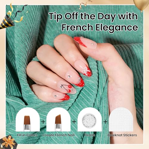 Beetles Nail Art Brushes 8pcs ? Crystal Nail Art Tools 5pcs Double-headed Nails Dotting Tool, 3pcs Striping Liner Brushes for Nails with Pearls Bowknot Stickers, DIY Home Salon Manicure Design Tools