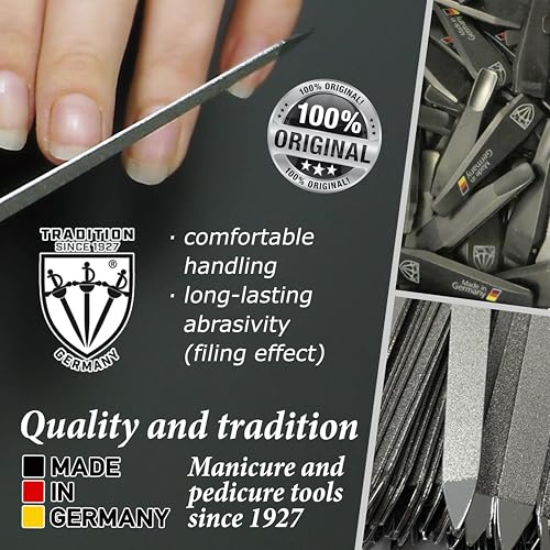 3 Swords Germany - Brand Quality Double Sided (fine & coarse) Sapphire Metal Pocket Nail File (1 Piece), Made in Solingen Germany
