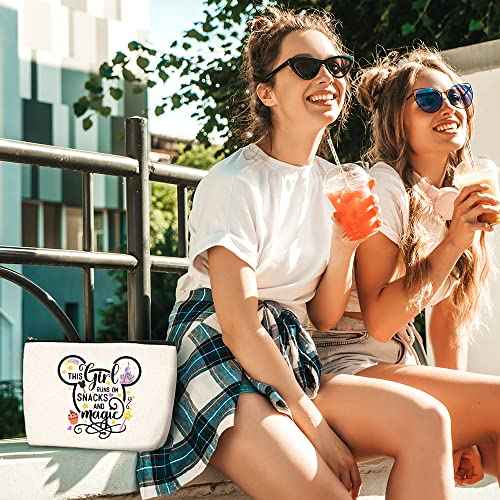 Cartoon Mouse Cute Mouse Themed Gifts Cosmetic Bag for Women Teen Girls Birthday This Girl Runs On Snacks Makeup Bag Funny Anime Pouch Travel Bags Skincare Toiletry Bag Makeup Bag Anime Gifts