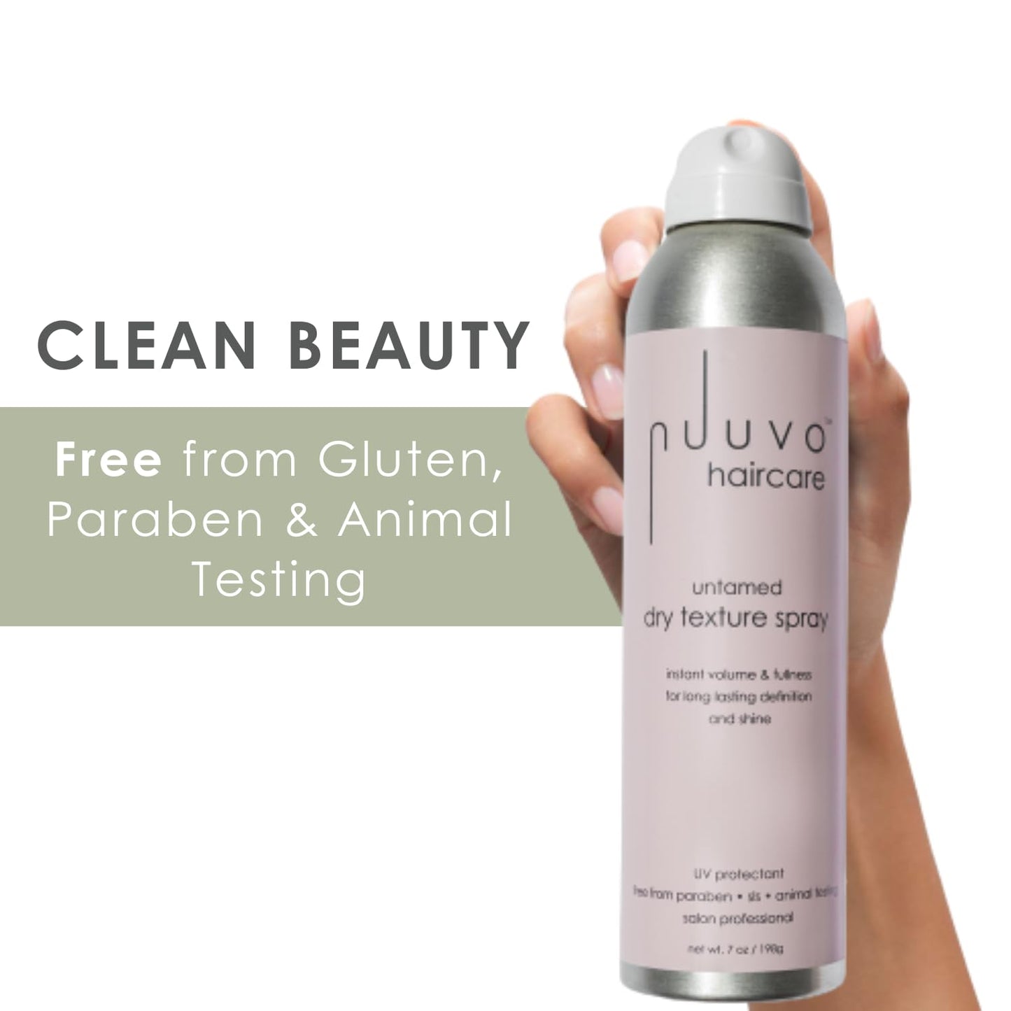 Nuuvo Untamed Dry Texture Spray - Volumizing & Texturizing Spray for Lightweight Effortless Styles, UV Protection, Matte Finish, Cruelty-Free, 7oz