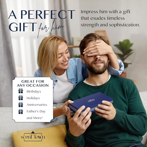 Mens Cologne Gift Sets Bundle Mini Bottle ? Designer Mens Cologne Sampler Sets with Refillable Atomizer ? Box Includes Versace, Moschino, Mont Blanc, Jimmy Choo Travel Size (0.17 Oz Each)