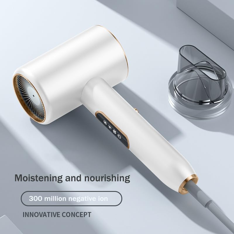 Ionic Hair Dryer - High-Speed 50000 RPM Blow Dryer with 5 Temp & 3 Speed Settings | Lightweight, Negative Ion Technology for Home & Travel
