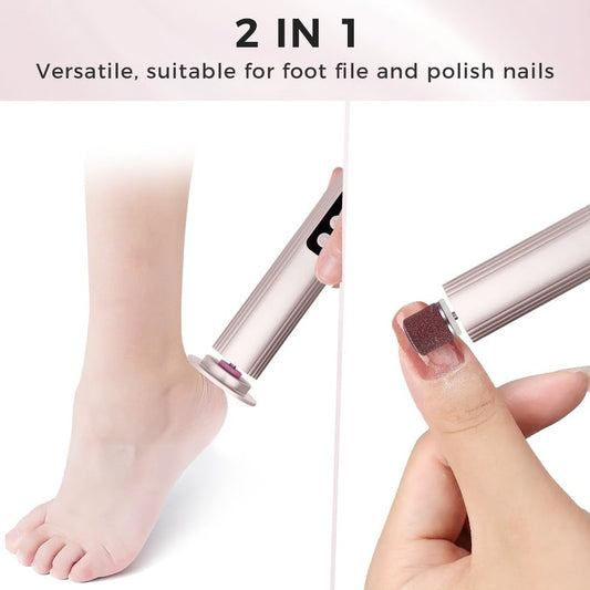 Electric Foot Callus Remover with Nano Glass Head, 9-Speed Rechargeable Foot File with Adjustable R/F Rotation, Digital Display & Powerful Motor for Cracked Heels & Dead Skin (Pink)