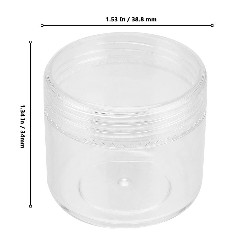 MUKLEI 150 Pieces Clear Plastic Sample Containers, 20g Empty Sample Round Cosmetic Jars, Travel Size Cream Cosmetic Container With Lid for Lotions, Creams, Make up