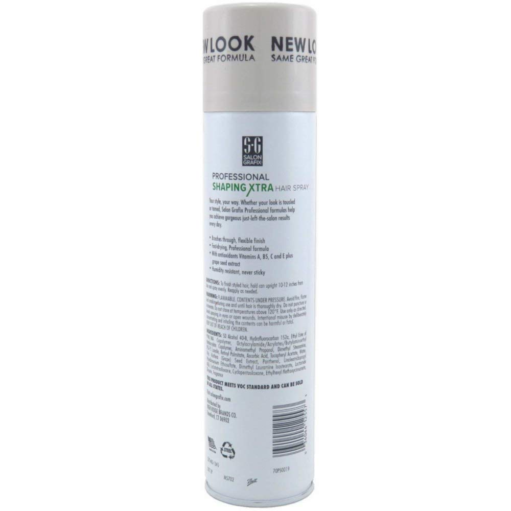 Salon Grafix Professional Shaping Xtra Hair Spray Extra Super Hold 10 oz (Pack of 5)