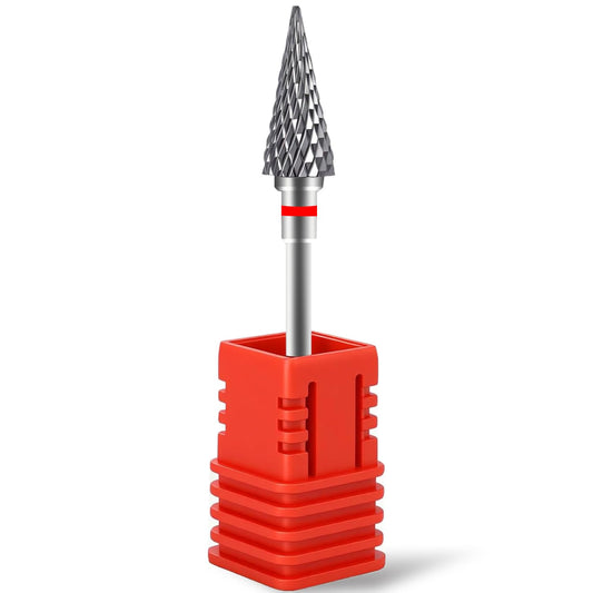 FATUXZ Nail Drill Bit, 3/32'' Professional Carbide Under Nail Cleaner Nail Bit for Cuticle Dead Skin Nail Prepare, Nail Cleaner for Cuticle Dead Skin (Fine - F, Silver)