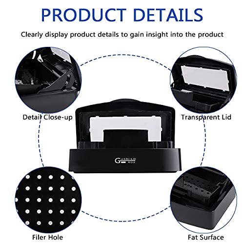 Gusnilo Nail Tool Sterilizer Box Plastic Disinfectant Container Barbicide Disinfectant Tray for Nail Tools, Tweezers, Hair Salon, Spa and Trimmer Manicure Equipment (Black)
