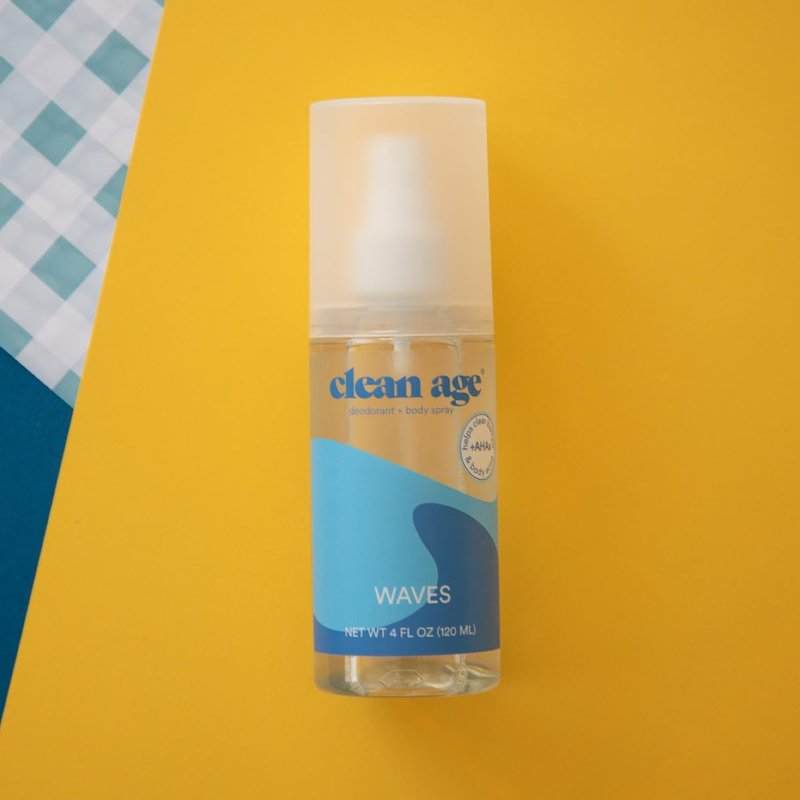 Aluminum-Free Deodorant & Body Spray - Waves | 4oz Clean Formula for Teens with AHA for Body Acne