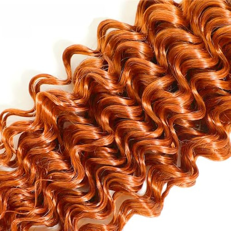 26 28 30 inch Ginger Human Hair Bundles 350 Deep Wave Bundle Ginger Wet and Wavy Bundles Grade 8A Remy Hair Weave