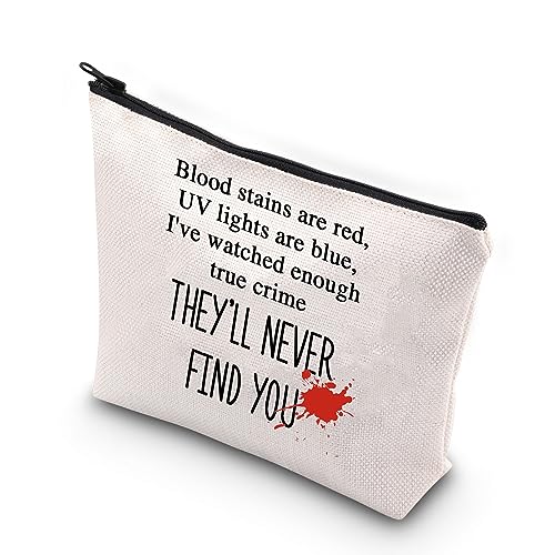 WCGXKO True Crime Gift Crime Show Lover Zipper Pouch Makeup Bag (FIND YOU)