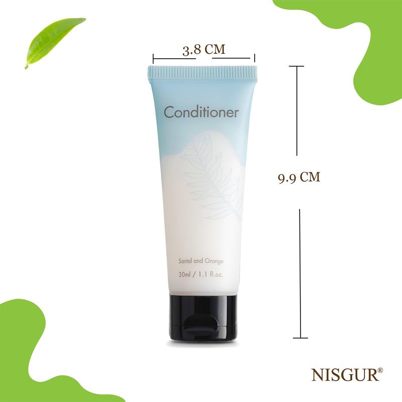 NISGUR Double Sealed Hotel Conditioner Bulk 100 Pack Individually Wrapped Travel Size Conditioner Aloe and Green Tea Extract Infused Hotel Supplies and Toiletries for Guest