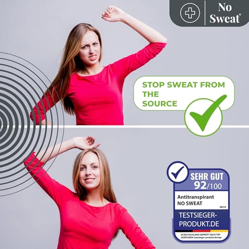 NO SWEAT Maximum Strength Antiperspirant Spray, Strong Deodorant for Excessive Sweating & Hyperhidrosis Treatment, Lasts up to 7 Days -50ml) Packing May Vary