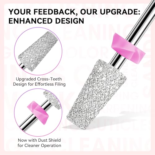 Makartt Nail Drill Bits:10Pcs Dimond Sanding Bit Sets for Nail Drill E-File,Upgraded Cuticle Cleaner Nail Bit Kit Tool Bits for Acrylic Nail Art Tools Nails Manicure Nail Prep,Nail Salon Home DIY Use