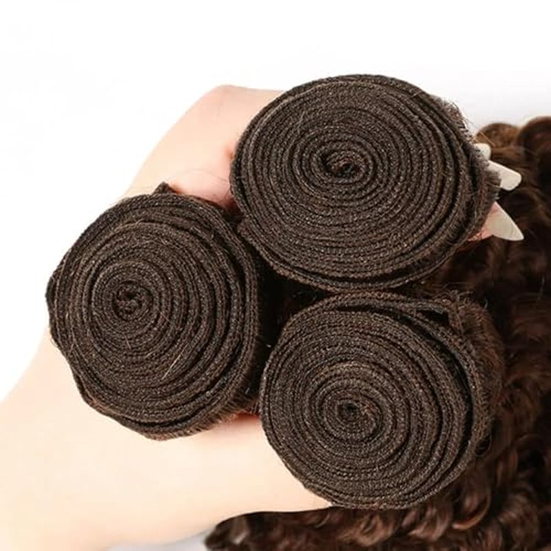 Color #30 Brown Bundles Human Hair Deep Wave 3 Bundles 28 28 28 Inch Unprocessed Brazilian Virgin Remy Light Brown Deep Wave Bundle Human Hair Extensions