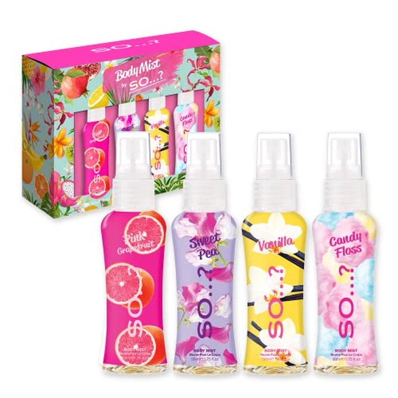 So¡¦? Body Mist Set - Body Spray for Women - Cruelty Free, Vegan Perfumes for Women - 650 to 1000 Sprays - Travel Size Gift Set - 4 pcs