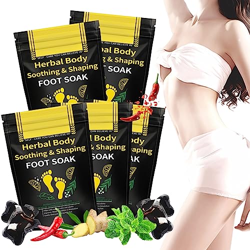 25PCS Herbal Body Detox Foot Soak Beads, Detox & Shaping Cleansing for Men and Women, Daily Rebody Body Detoxingherbs Foot Soak Beads for a Relaxing and Soothing Experience (5 Pack /25 PCS)