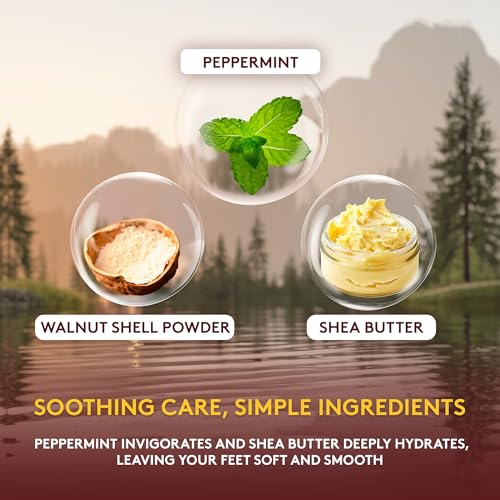 OKAY Peppermint Foot Scrub - Exfoliating Foot Scrub, Foot Exfoliator, Great for Cracked Heels, Pedicures, Dead Skin Remover, Exfoliant for Calluses, Moisturizer for Dry Skin - 6 Oz (Pack of 1)