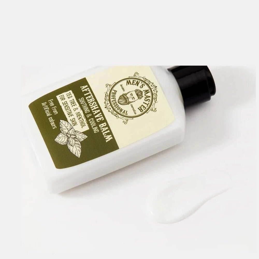Soothing Aftershave Balm for Sensitive Skin"Tea tree and Menthol" Cosmetics for Men, Parabens FREE, 120 ml of Men's Master