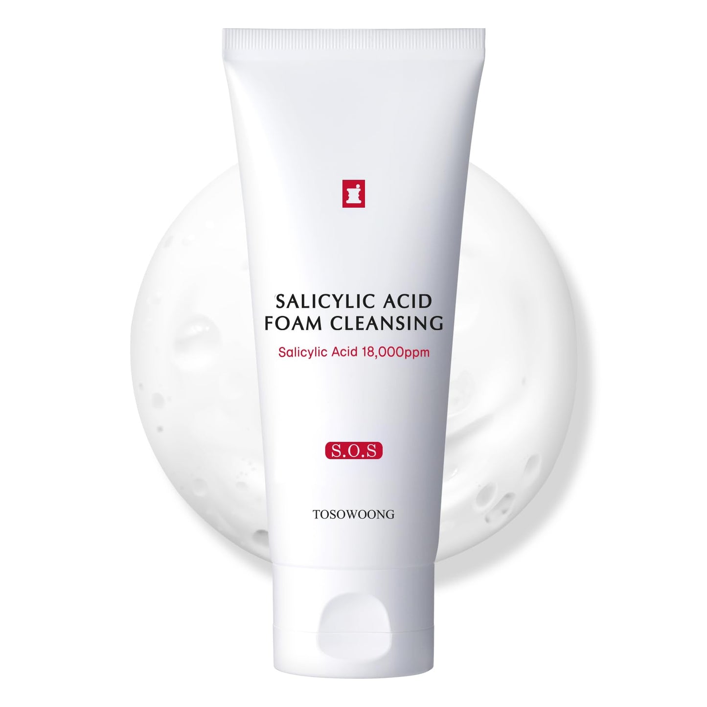 TOSOWOONG Salicylic Acid Foam Cleanser for Oily Skin, 18,000ppm Salicylic Acid, Deep Pore Cleansing, Face Wash For Breakouts, Exfoliating Cleanser, Korean Skin Care, 100ml, 3.38 fl. oz.