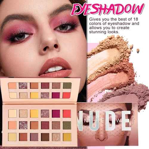 Makeup Kit for Women Full Kit, Beginner Makeup Set Gift Sets for Teen Girls, All in One Bulk Make Up Bundle Include Eyeshadow Palette Foundation Lip Gloss Concealer Eyeliner Mascara Makeup Brush Set