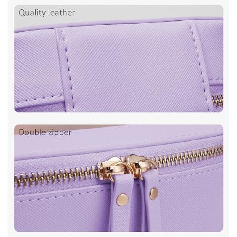 Travel Clear Makeup Bag Set, TSA Approved Cosmetic Bag Case with Zipper Portable Makeup Pouch Toiletry Bag Women Traveling Cosmetic Organizer Storage Bag Car Organizer Car Essentials for Women
