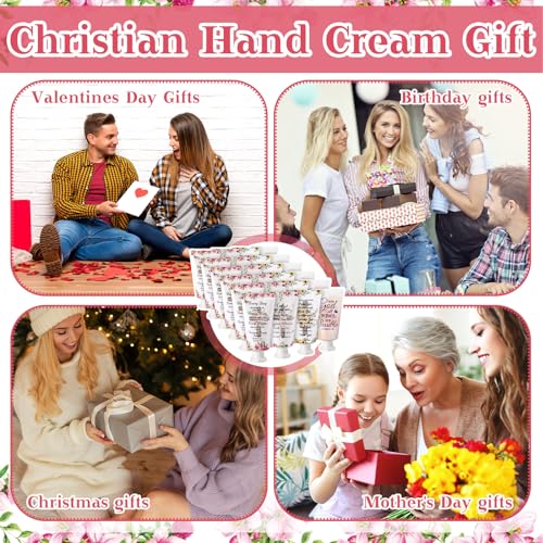 72 Pcs Christian Hand Cream Bulk Gifts for Women Bible Verse Lotion Scripture Travel Hand Lotion for Dry Cracked Bulk Christian Religious Gifts Christmas Small Gift for Mom Grandma Women (Cross Style)