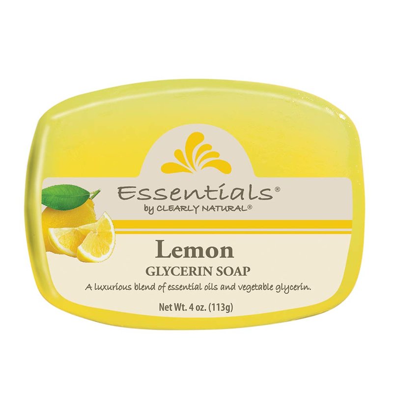 Clearly Natural Essentials Glycerin Bar Soap, Lemon, 4-Ounce, Pack of 12 - CASE (Packaging May Vary)
