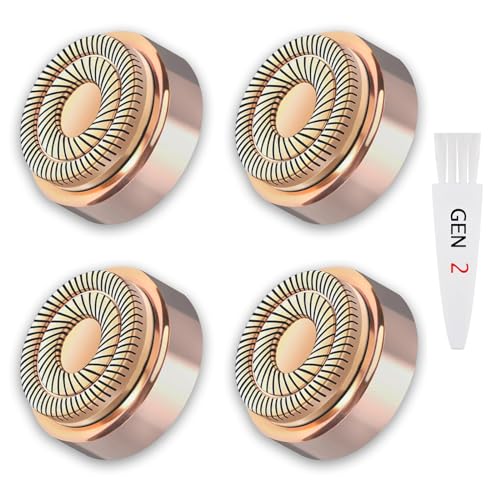 Generation 2 Replacement Heads for Flawless Facial Hair Remover Replacement Heads,Suitable for Flawless Replacement Heads Gen 2 for Flawless Facial Hair Remover for Women,As Seen On TV.(4 Pack)
