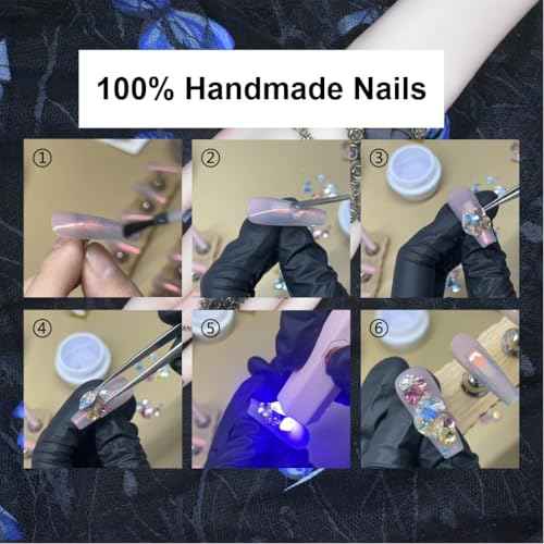 Mystery Box Random 2Packs (20Pcs) Press on Nails 30mm Long Handmade Nails Manicure Charms Nails Art Nail Kit press on nails for Women Party Holiday Photo Wedding Size M