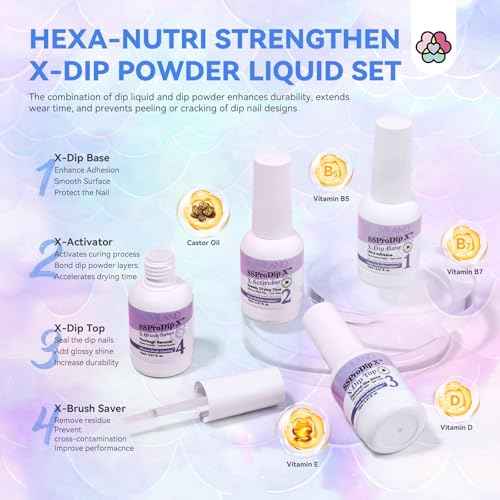 SAVILAND Dip Powder Nail Kit with Drill: 30 Colors Mermaid Dip Nails Powder Starter Kit Dip Powder Liquid Set Dip Base & Top Activator Brush Saver All-in-1 Dip Nail Kit French Nail Art Manicure Salon