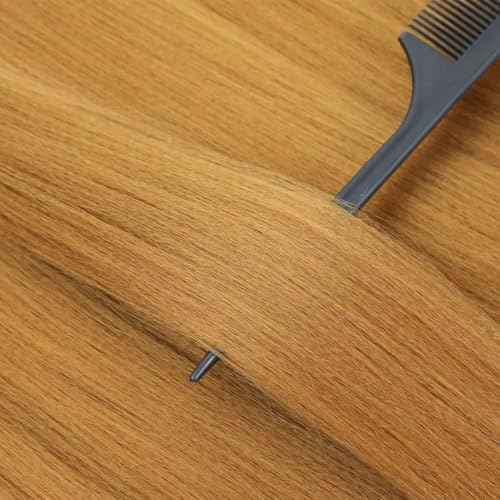 6 Packs Blonde Braiding Hair Pre Stretched #27 Color Honey Blonde Pre Stretched Braiding Hair 36inch Long Synthetic Hair Extensions For Braids Hot Water Setting Soft Yaki Texture(#27,6Pack)