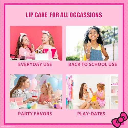 Hello Kitty Beauty Mini Train Case Set Includes Lip Gloss Tube, Lip Balm, Lip Gloss Compact for Girls,for Parties, Sleepovers, Ages 3+ by Townley Girl