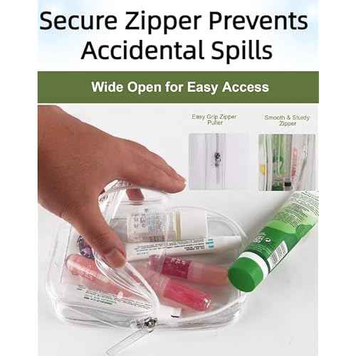 Packing Cubes Quart Size Travel Bag Tsa Approved Clear Toiletry Bag Small European International Must Haves Long Flight Airplane Essentials (5, Clear, Clear, Clear, Clear, Clear)