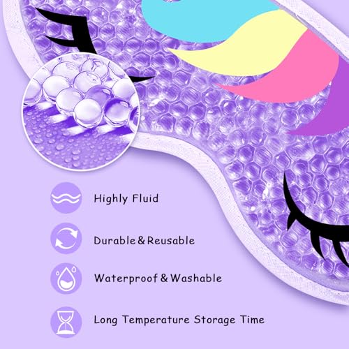 2PCS Adorable Cooling Eye Mask Gel Eye Mask, Reusable Hot Cold Therapy Cold Eye mask for Post Surgery, Puffiness, Dark Circles, Eye Bags, Dry Eyes, Migraines with Soft Plush Backing