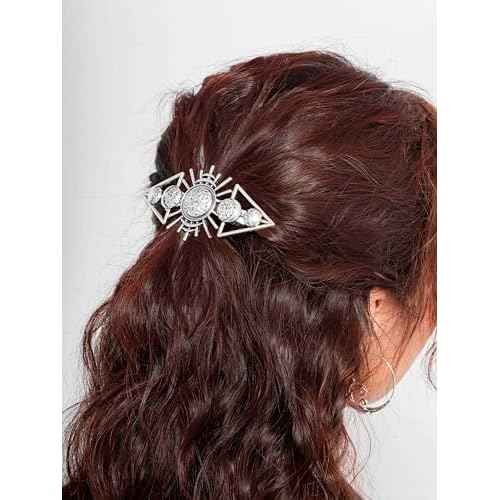 HAQUIL Vintage Sun Moon Phase Hairclip Viking Hair Barrette, Vintage Metal French Hairpins, Viking Celtic Knot Hair Accessory, Ultra Light Hair Barrettes for Women Jewelry